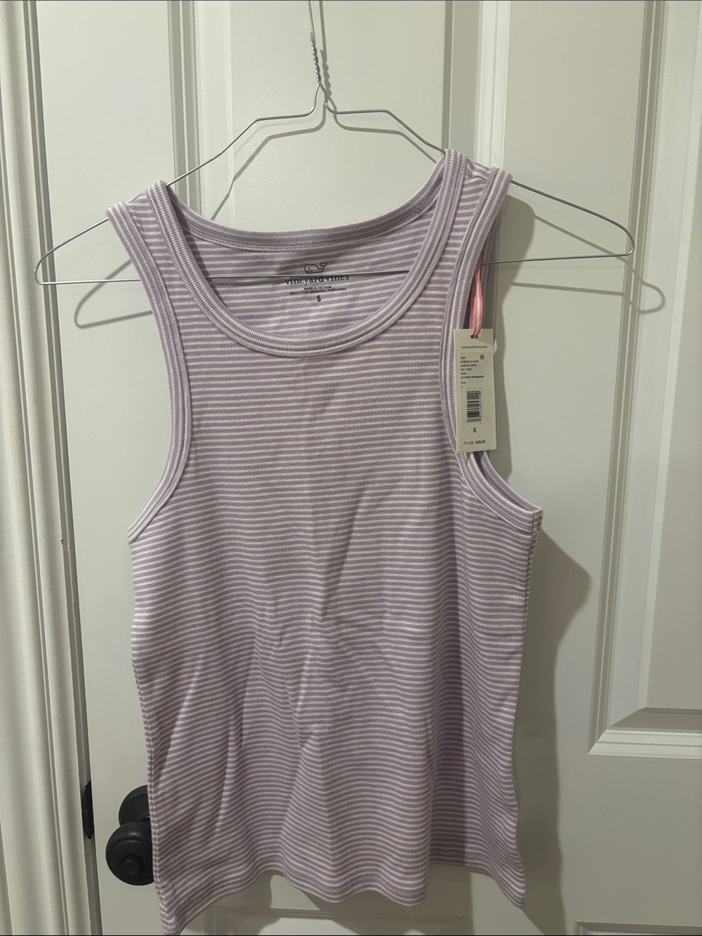 Vineyard Vines Lavender & White Striped Tank Top NWT